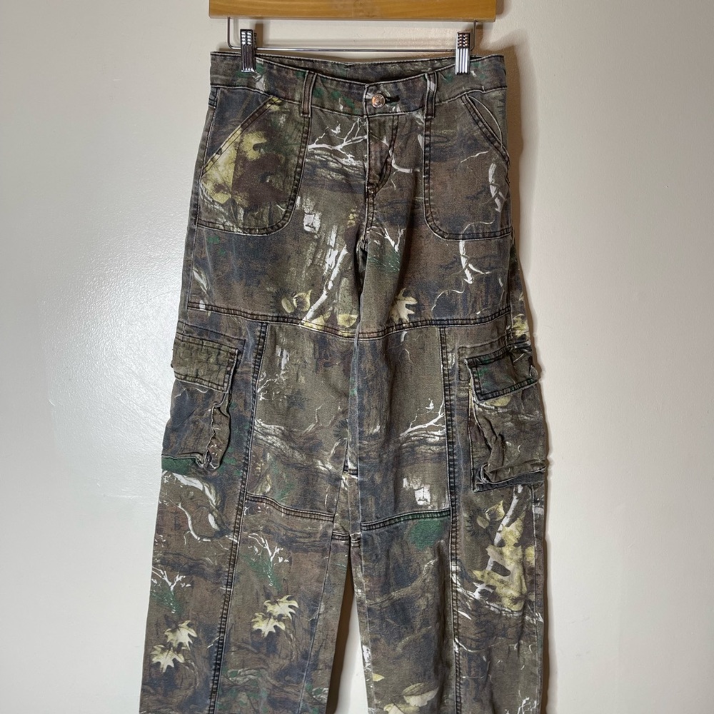 Revice denim wide leg baggy camo pants women’s size 26